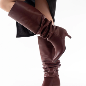 SR-2001 Bordo İnce Topuklu Günlük Bayan Çizme