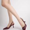 ST-002 Bordo Rugan Günlük 7 cm Topuklu Bayan Ayakkabı
