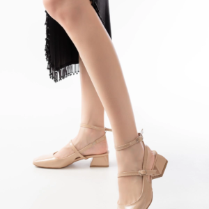 ST-003 Nut Rugan Günlük 4 cm Topuklu Bayan Ayakkabı