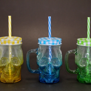 Tekli Cam Kurukafa Kupa Bardak Pipetli