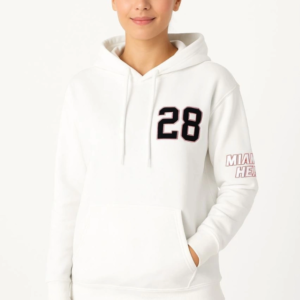 Üç İplik Kapüşonlu Ön Ve Arka Baskılı SweatShirt Hoodie - Beyaz