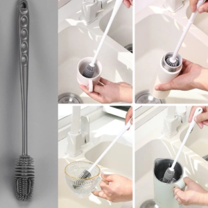 Uzun Saplı Silikon Biberon ve Kavanoz Yıkama Fırçası