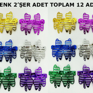 Vegas Casino Temalı Parti Gözlüğü 6 Renk 12 Adet