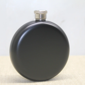 Yuvarlak Tekli Matara 5 Oz Siyah