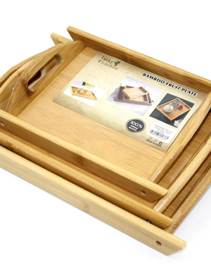 3'lü Bambu Tepsi Model 2
