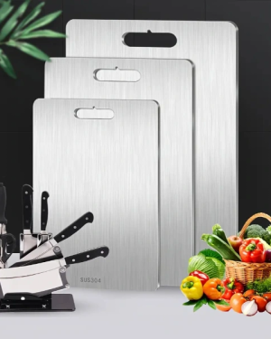 3'lü Paslanmaz Çelik Kesme Tahtası Seti