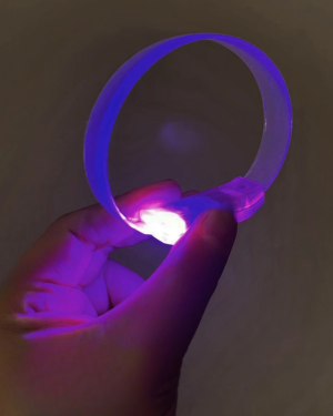 3 Modlu Pilli LED Işıklı Esnek Parti Bilekliği Mor