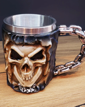 3D Tasarımlı Kurukafa Kupa Bardak