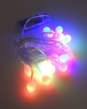 3m 20 Led Beyaz Top RGB ışık Pilli 2 Kademeli