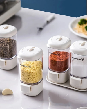 4'lü Basmalı Baharatlık Tuzluk Seti