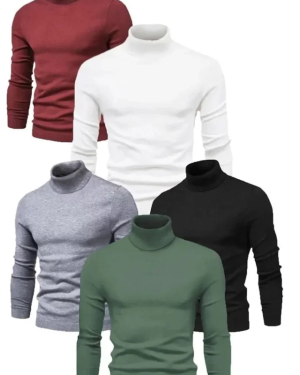 5 Adet Unisex Kaşkorse Boğazlı Full Likralı Fitilli Body Kazak