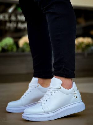 KB047  Kuback Beyaz Cilt Günlük Erkek  Ayakkabı