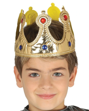 Altın Renk Eva Malzemeden İmal Çocuk Kral Tacı 57 cm