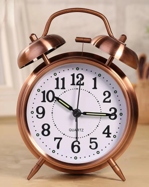 Bakır Metal Alarmlı Masa Saati