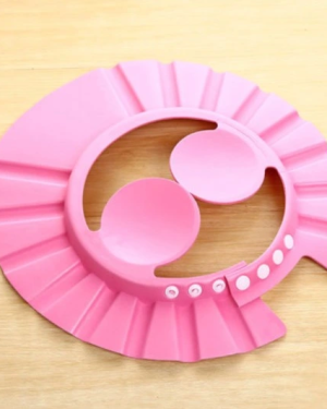 Bebek Banyo Şapkası Düğmeli Kulaklıklı Pembe