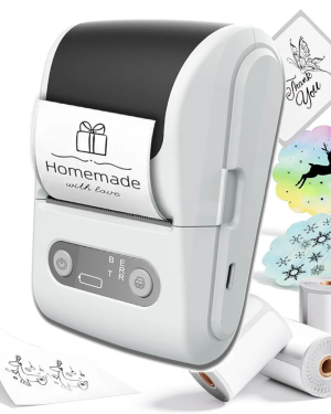 Beyaz Kablosuz Portatif Etiket Yazıcısı