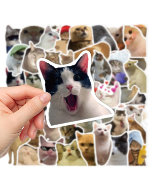 Çılgın Kediler Macbook Notebook Tablet Telefon Ajanda Laptop Defter Sticker Seti