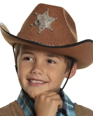 Çocuk Kovboy Şapkası Kahverengi