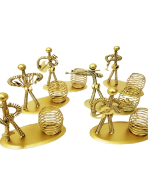 Dekoratif Sarı Metal Adam Müzisyen Kalemlik