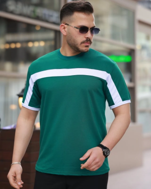 Erkek şerit Detaylı Kısa Kollu T-shirt