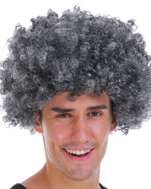 Gri Renk Kabarık Bonus Peruk Afro Takma Saç