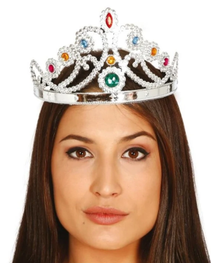 Gümüş Renk Plastik Prenses Tacı 60 cm