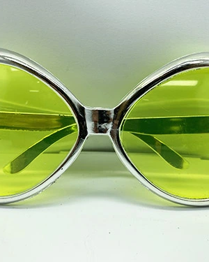 Gümüş Renk Yeşilçam Nostalji 80li Yıllar 90lı Yıllar Parti Gözlüğü  7x16 cm