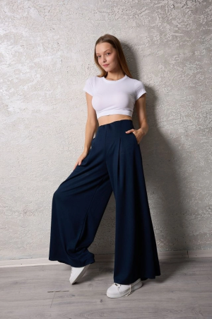 Kadın Pileli Gizli Cep Detay Salaş Pantolon