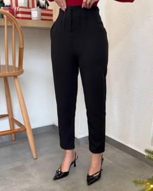 Kadın üste Oturan Paçası Bilek üzerinde Biten Atlas Kumaş Pantolon 36 (S) - 48 (4XL)