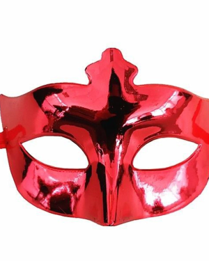 Kırmızı Renk Ekstra Parlak Balo Maskesi 15x10 cm