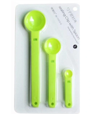 Ölçme Kaşıklı Poşet Klipsi 3'lü Paket