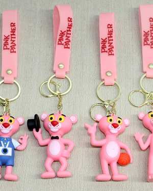 Pembe Panter Silikon Anahtarlık