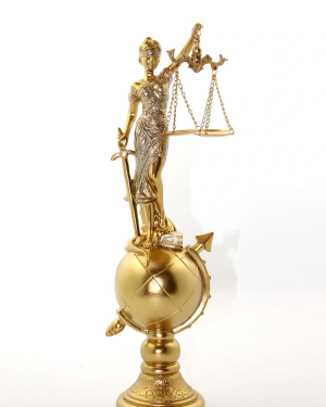 Polyester Dünya Küre Üzerinde Adalet Biblosu Model 2