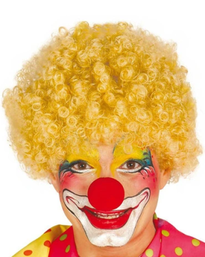 Sarı Renk Kıvırcık Afro Palyaço Seti