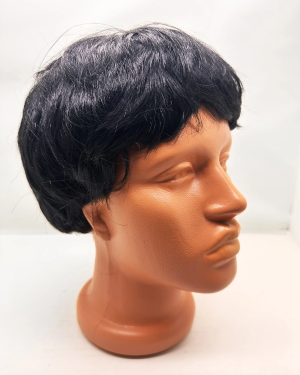 Siyah Renk Kısa Kesim İçi Astarlı Erkek Peruğu