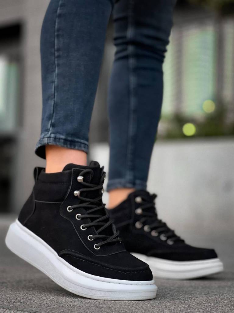 KB-0994  Kuback Siyah Süet  Yüksek Taban  Erkek Bilek Bot