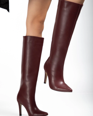 SYT-2004 Bordo Günlük Bayan Çizme