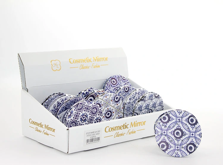 Taşlı Nazar Boncuklu Yuvarlak El Aynası İnce