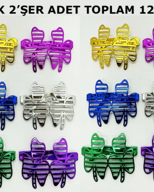 Vegas Casino Temalı Parti Gözlüğü 6 Renk 12 Adet