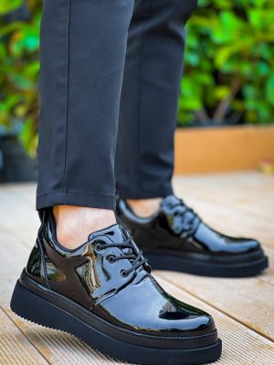 KB-X3  Kuback  Siyah Rugan Siyah Taban  Bağcıklı  Günlük Erkek  Ayakkabı