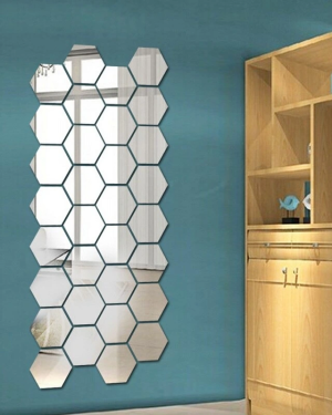 Yapışkanlı Akrilik Gümüş Ayna Seti 12 Adet