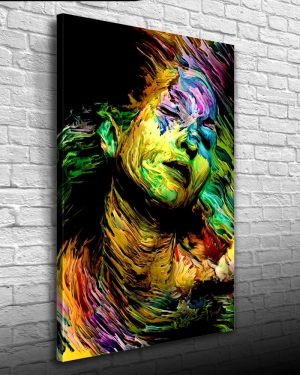 Dekoratif , Soyut , Renkli Kadın Tasvirli  Kanvas Tablo 50 x 70