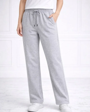 Düz Paça Beli Lastikli İpli Günlük Spor Eşofman Altı Rahat Fit - Gri