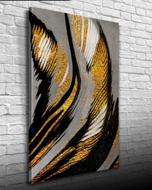 Gri ve Altın Rengi Dekoratif Kanvas Tablo 50 x 70