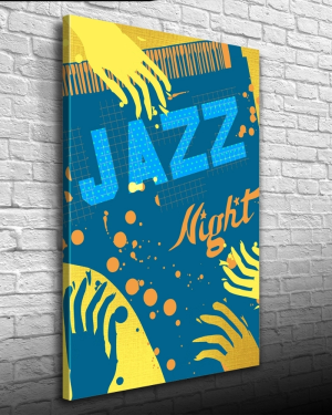 Jazz Night Afişi Kanvas Tablo 50 x 70