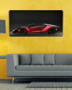 Kırmızı Spor Otomobil Kanvas Tablo 60 x 120