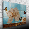 Kuru Yapraklar ve Kelebek Kanvas Tablo 50 x 70