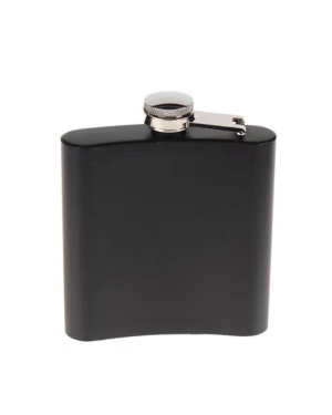 Siyah 6 oz Çelik Cep İçki Kanyak Matarası