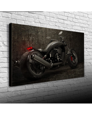 Siyah Motorsiklet Canvas Tablo (60x120)