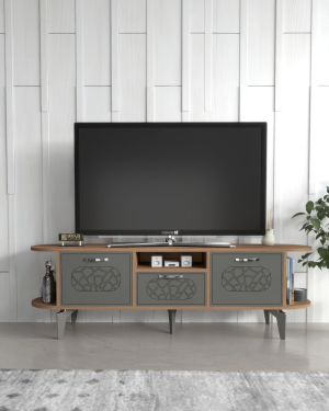 Tv Sehpası Mira Atlantik 5031 Gümüş 160 Cm 35 Cm 50 Cm